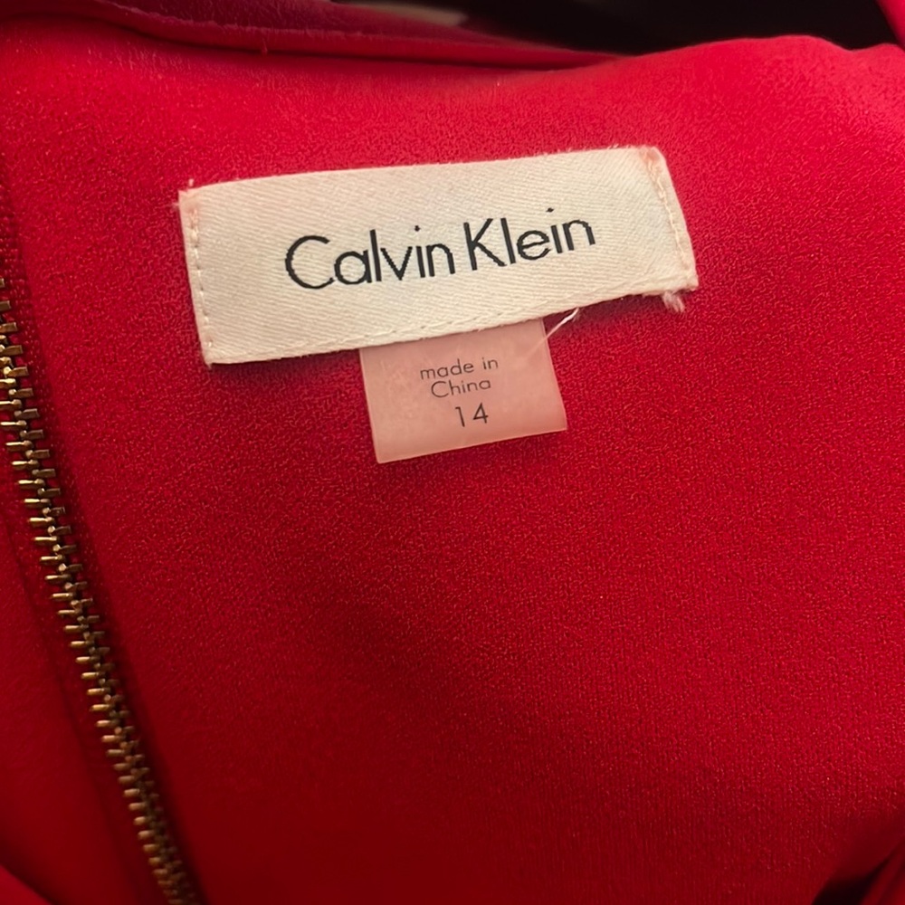 Red Calvin Klein dress
